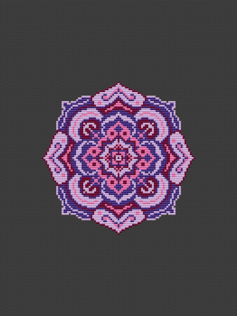 floral mandala cross stitch pattern