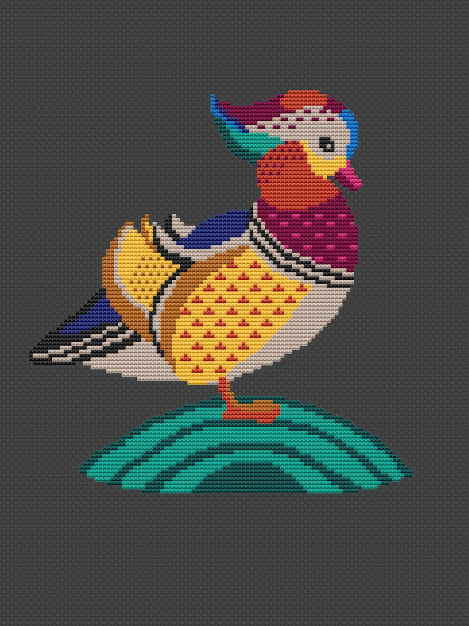 easy bird cross stitch pattern