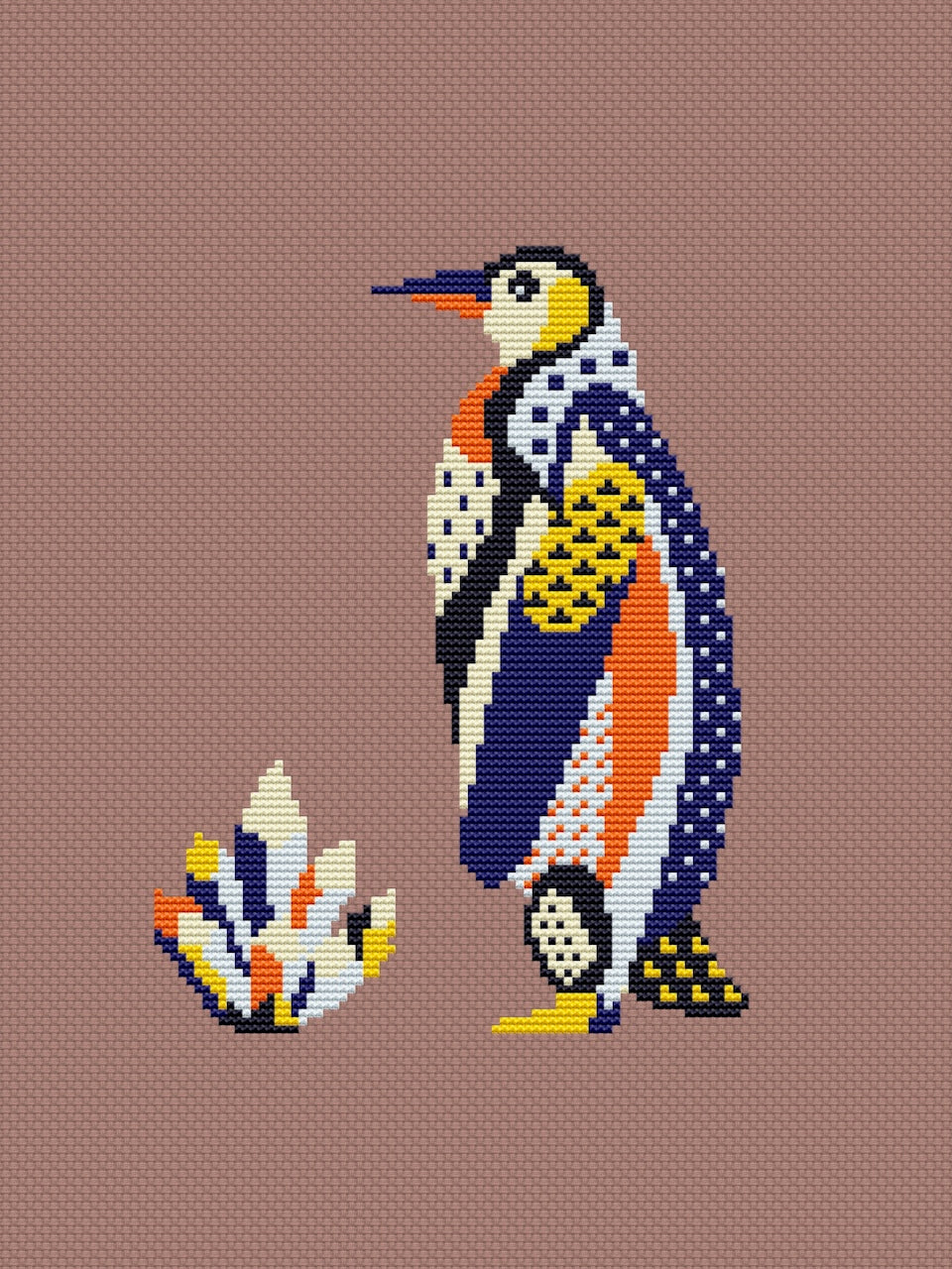 penguin embroidery