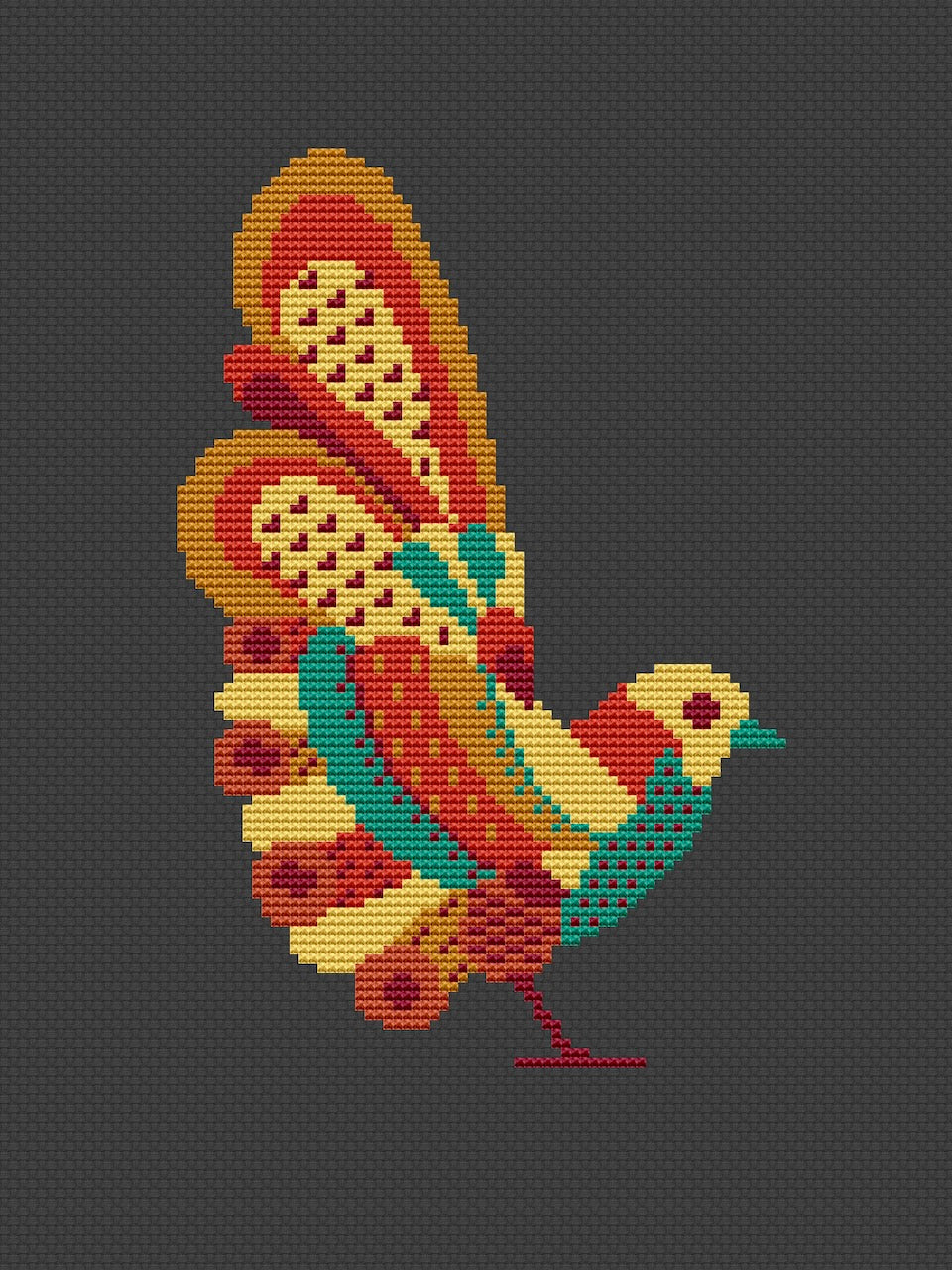 easy bird cross stitch pattern