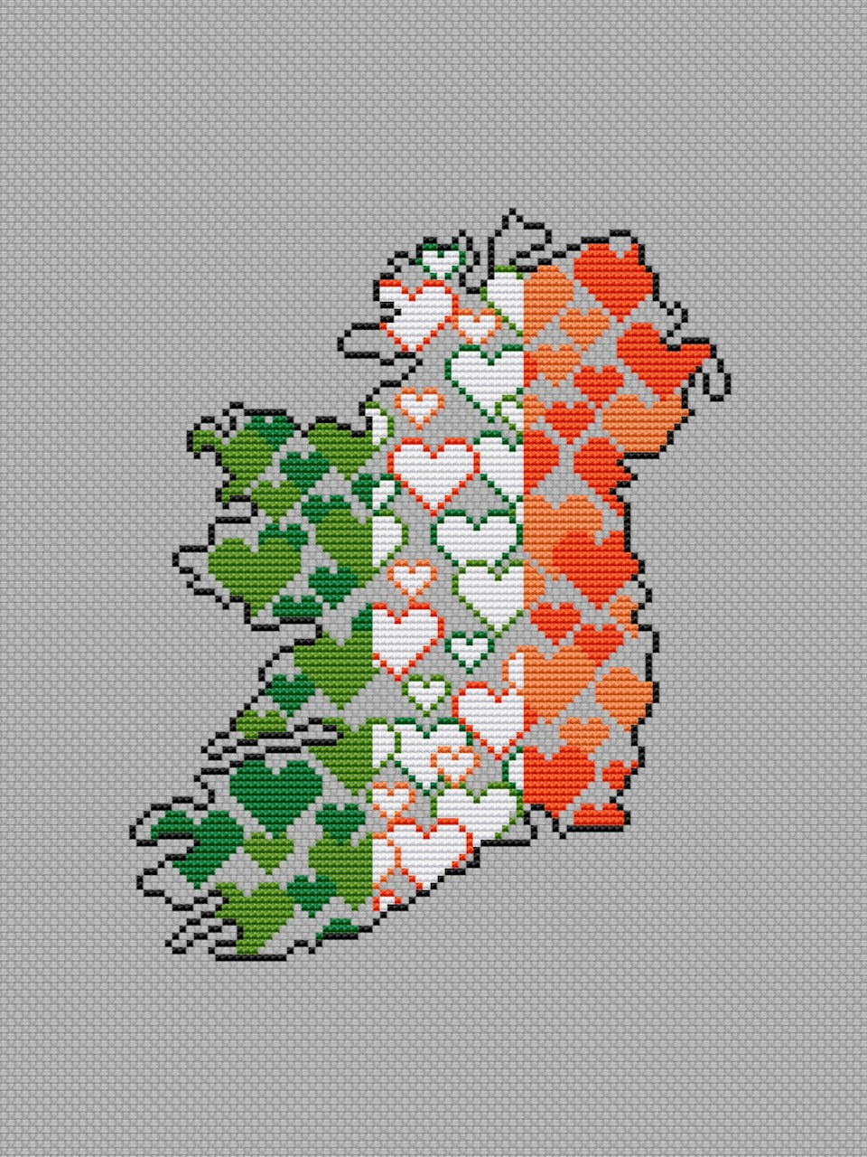 Ireland flag free cross stitch