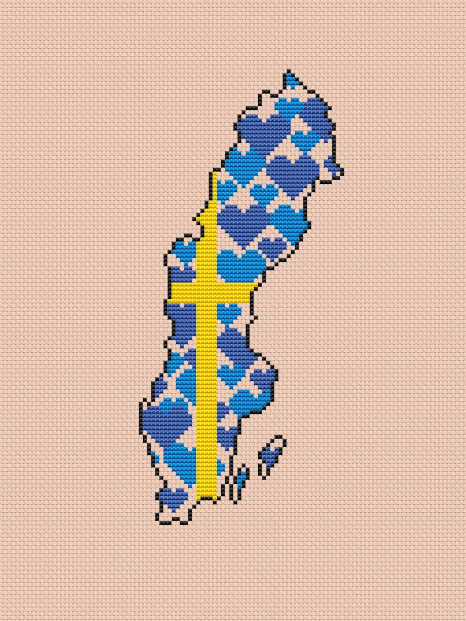 Sweden free flag cross stitch pattern