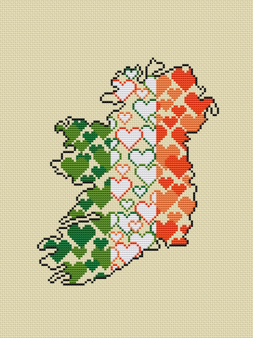 Ireland counted cross stitch chart
