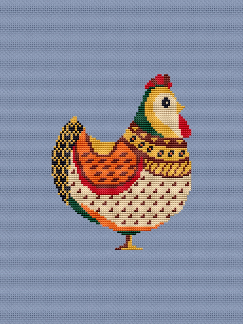 chocken folk embroidery pattern