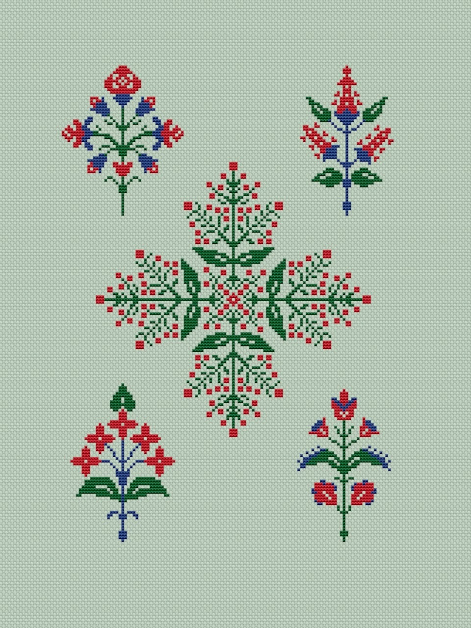 Floral ornament embroidery pattern -2
