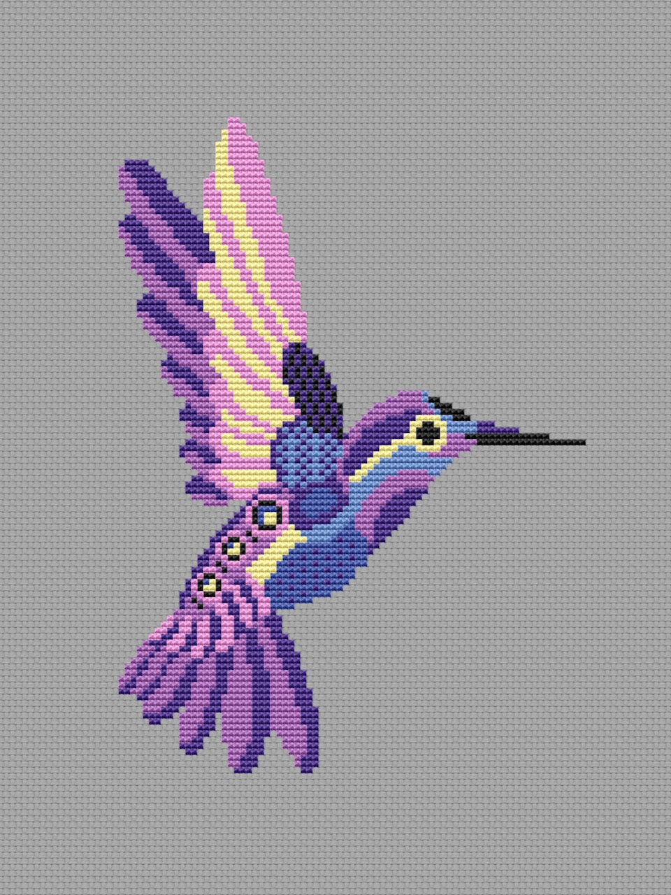 Hummingbird embroidery pattern