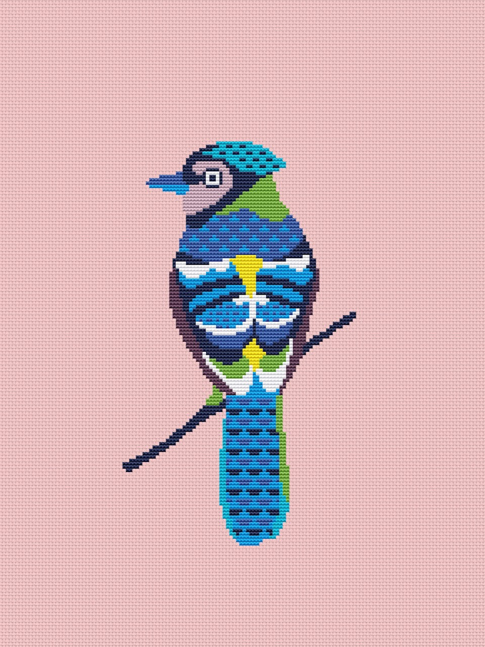 winter bird cross stitch