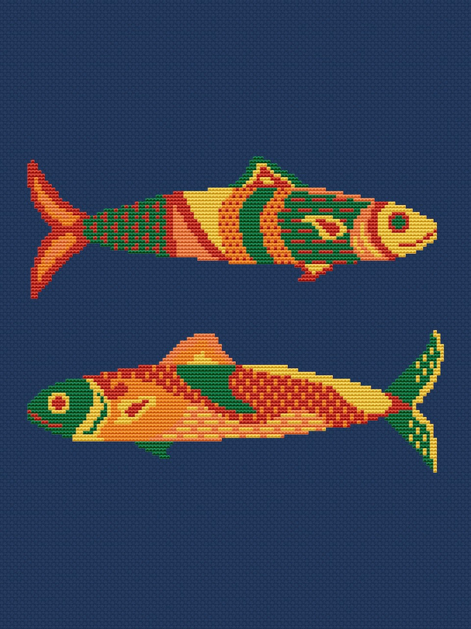 couple of fish cross stitch pattern