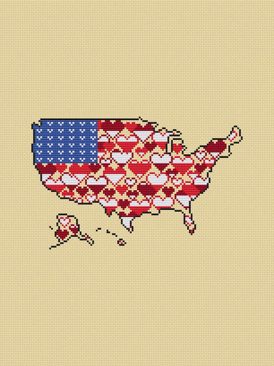 The United States of America - free cross stitch pattern
