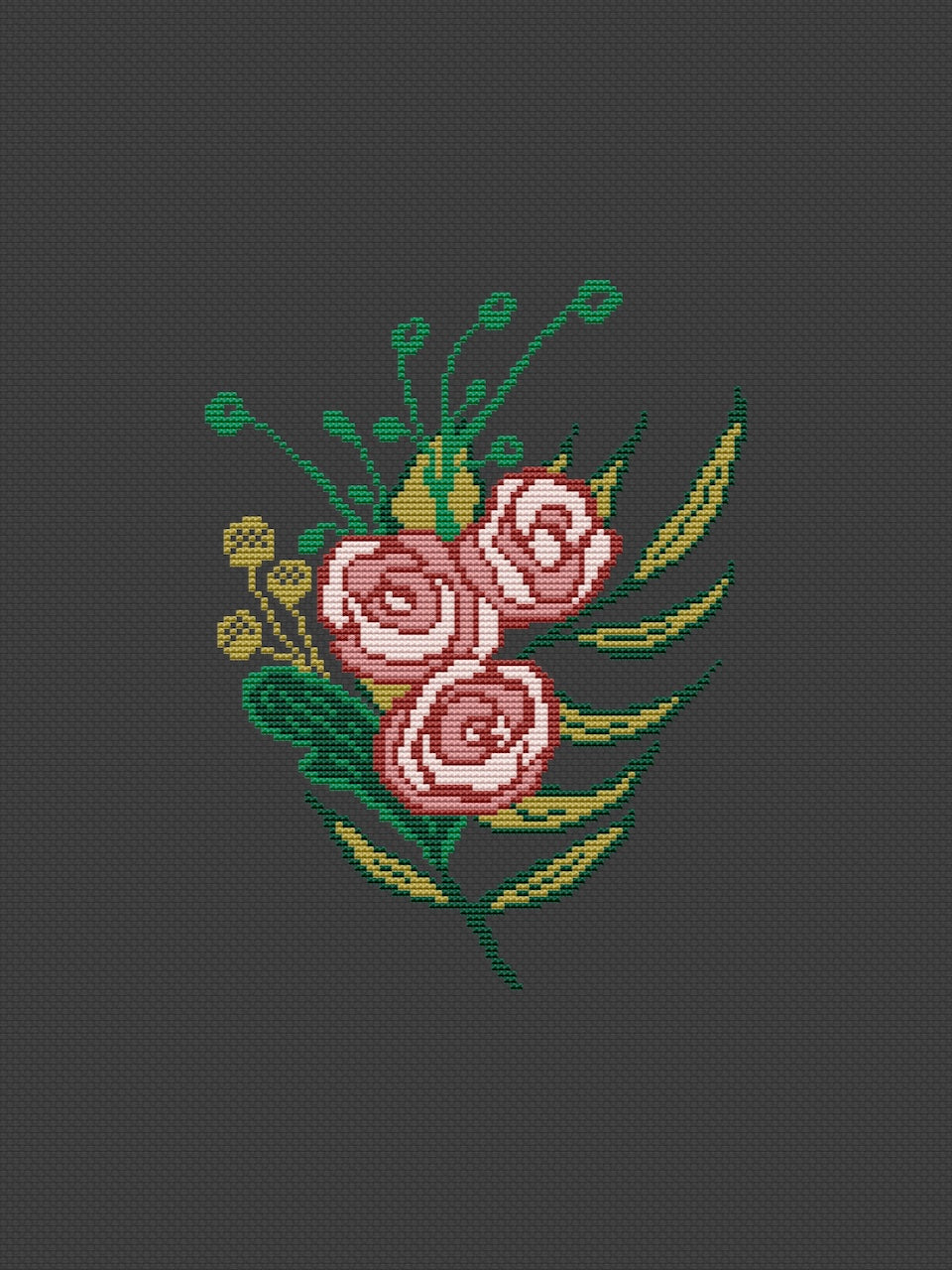 garden roses embroidery