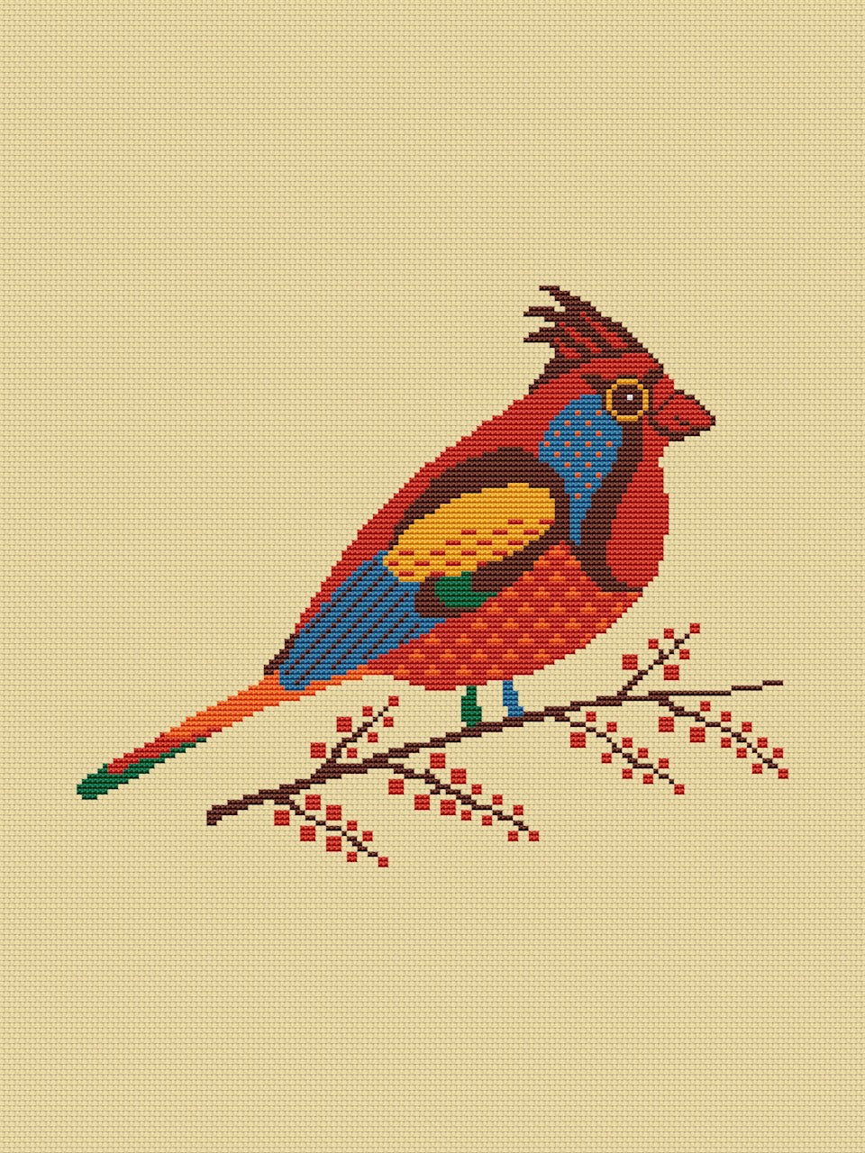 forest bird cross stitch