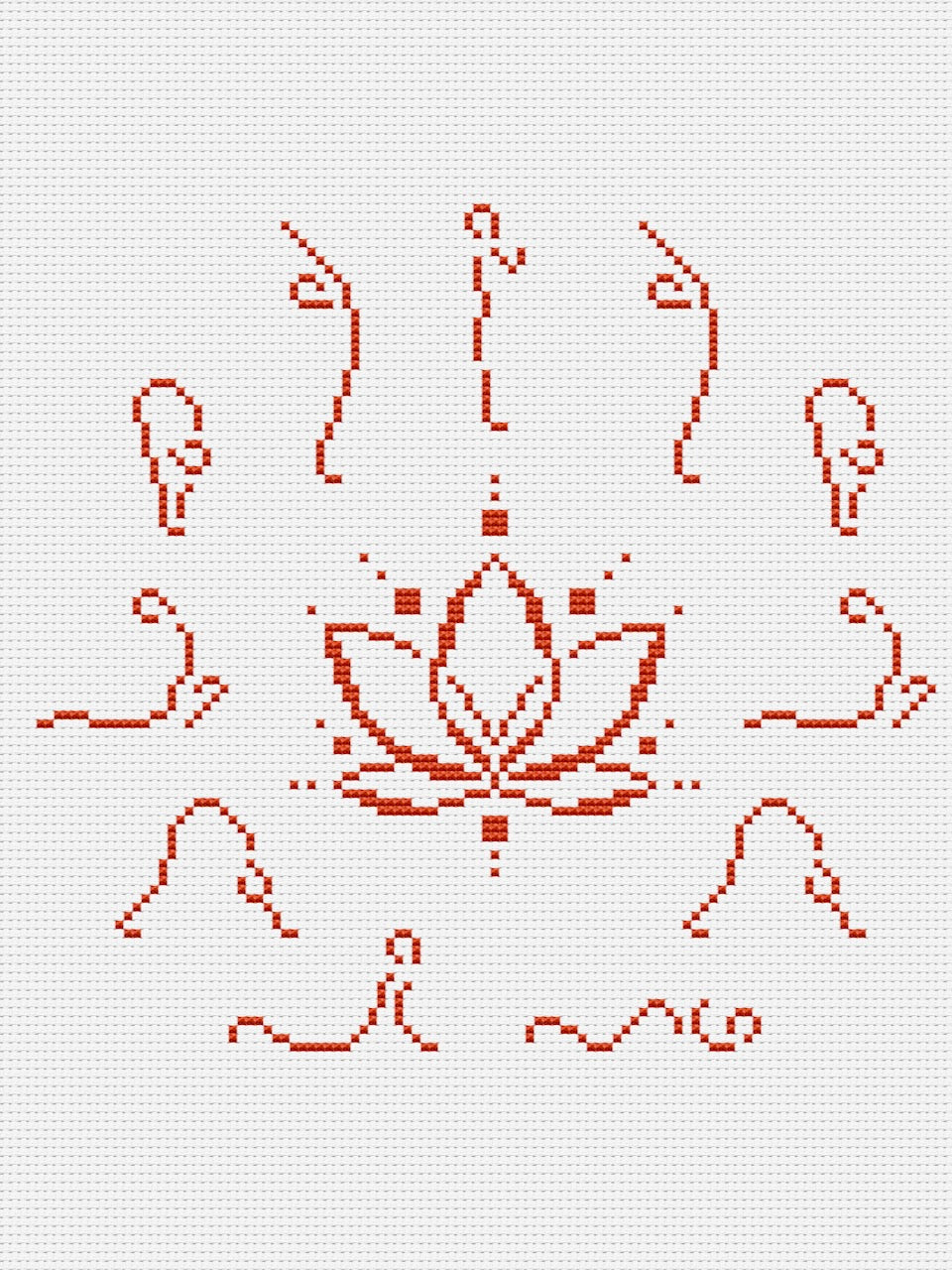 meditation yoga cross stitch pattern