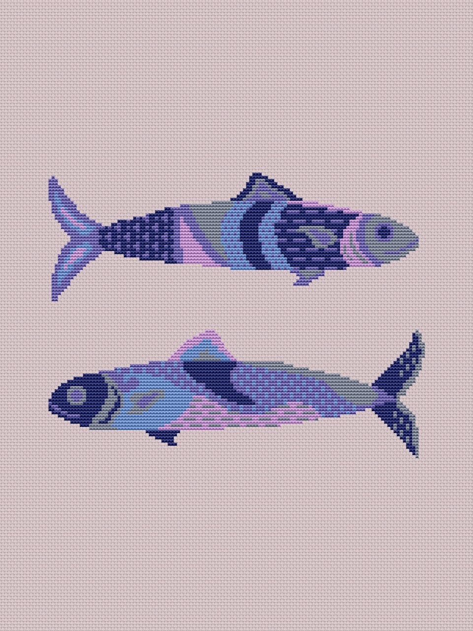 funny fish cross stitch pattern