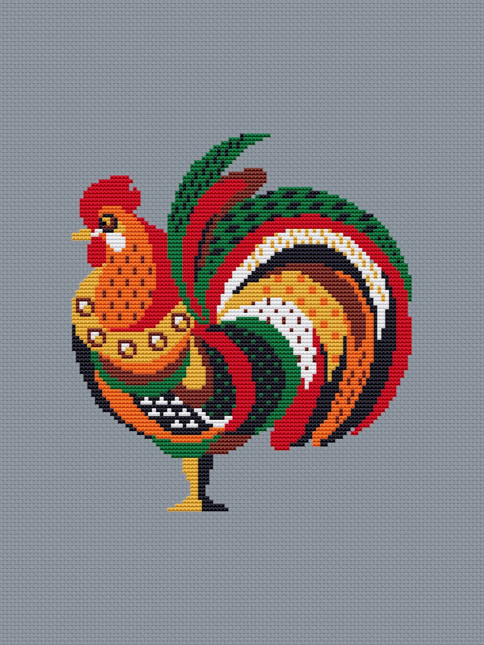 rooster enbroidery