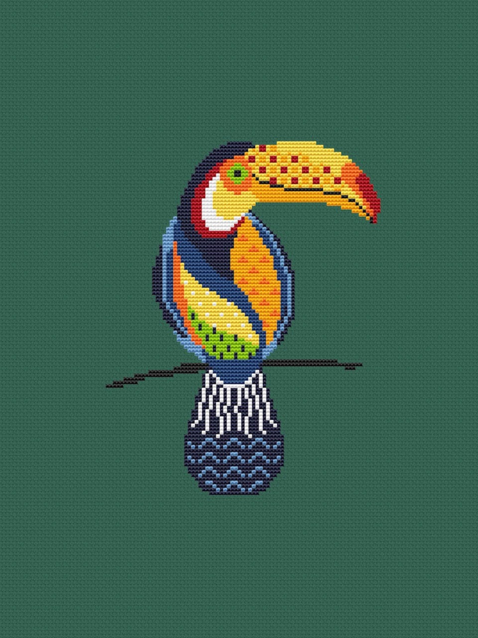 Toucan cross stitch pattern -4