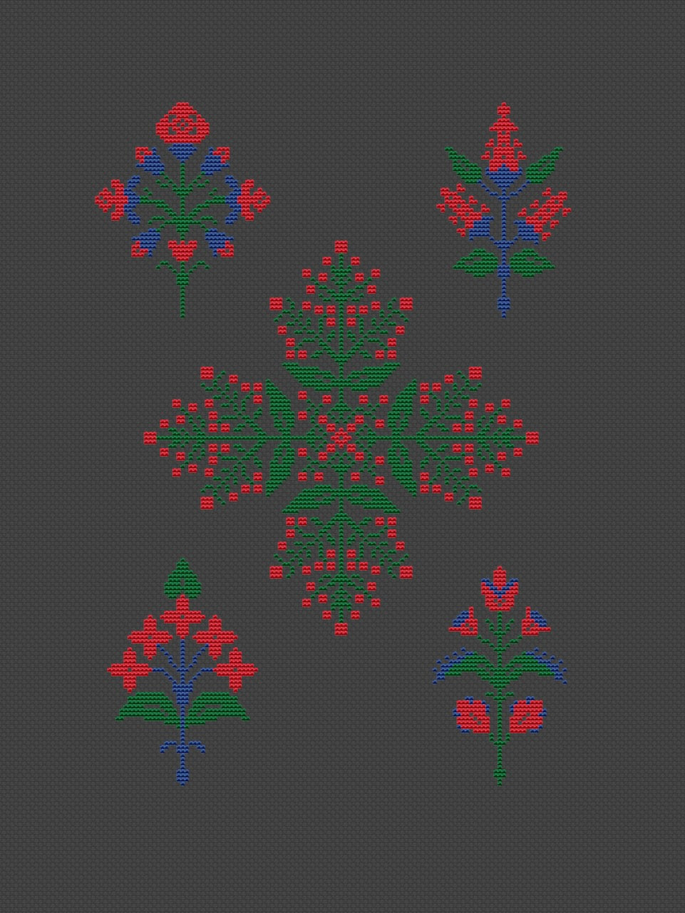 Modern ornament cross stitch pattern