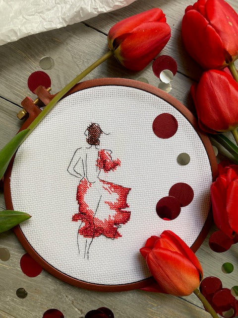 Lady in Red cross stitch pattern-7