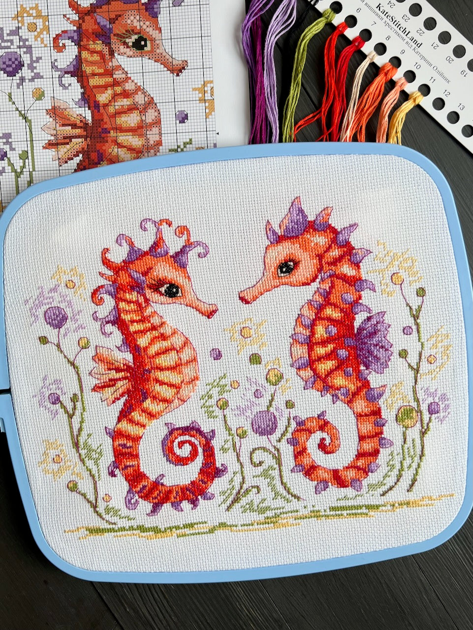 Sea Horses - cross stitch pattern