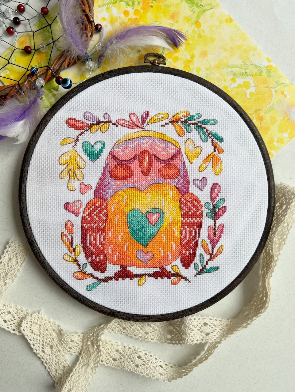 Candy Owl - cross stitch pattern