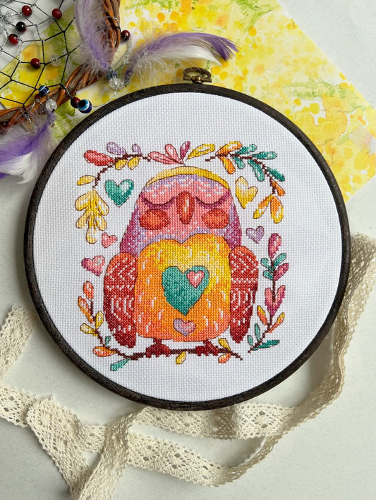 Candy Owl - cross stitch pattern