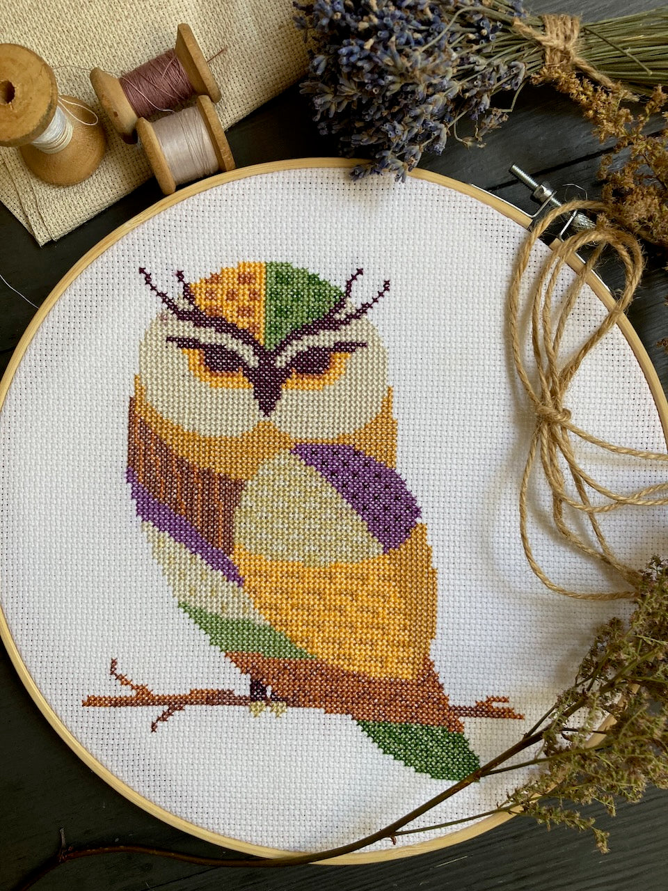 Colorful Owl - cross stitch pattern – Kate Stitch Land