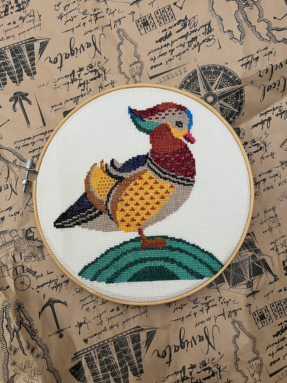 Mandarin Duck - cross stitch pattern