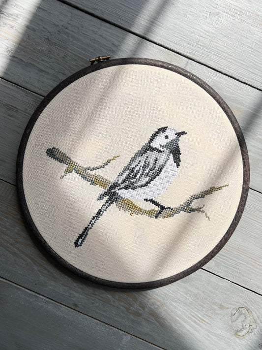 White Wagtail Cross Stitch Pattern