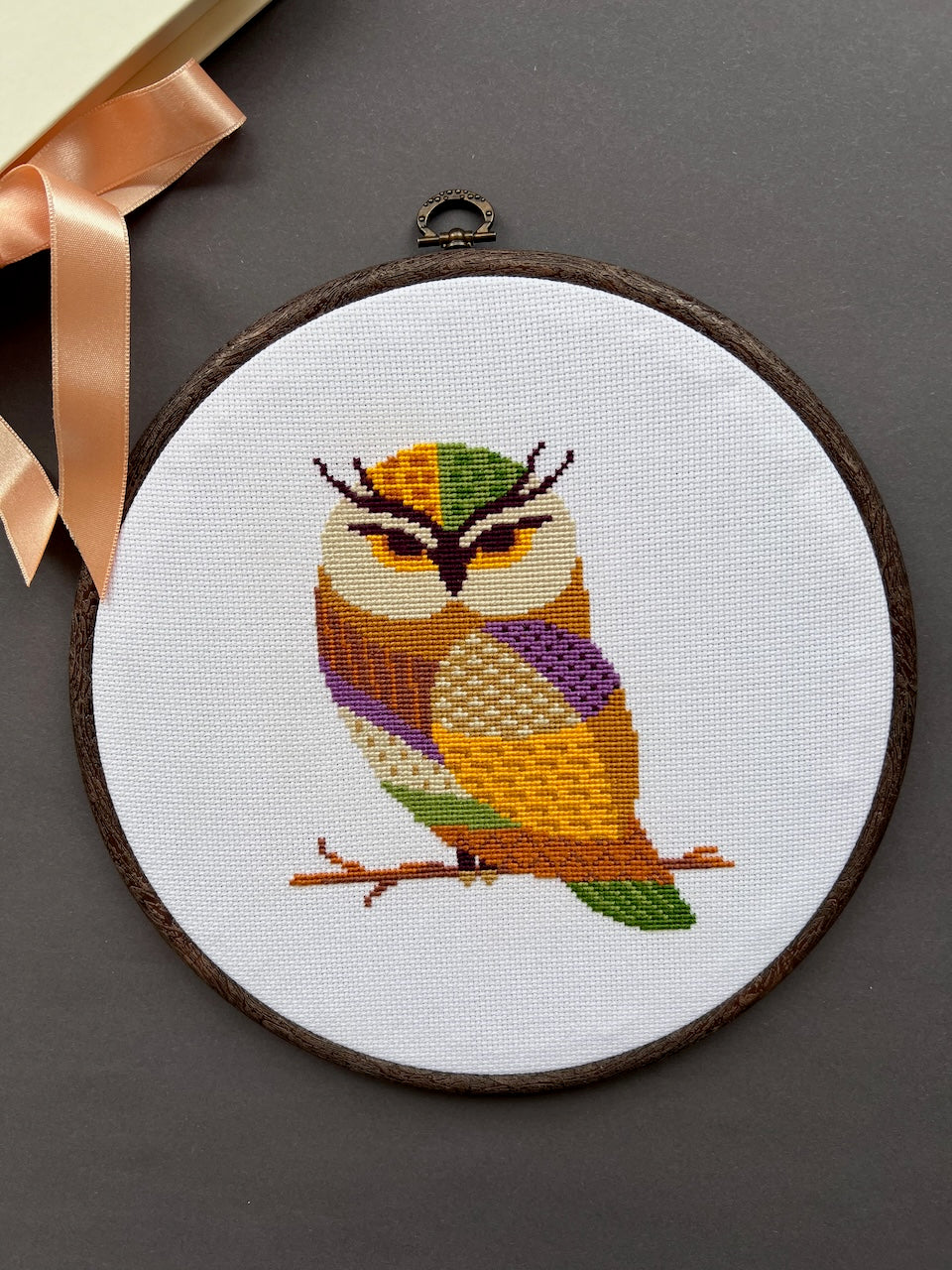 Colorful Owl - cross stitch pattern