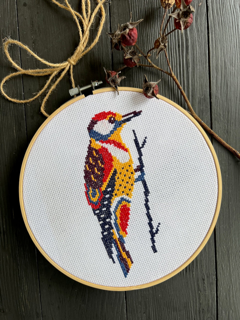 Woodpecker - cross stitch pattern