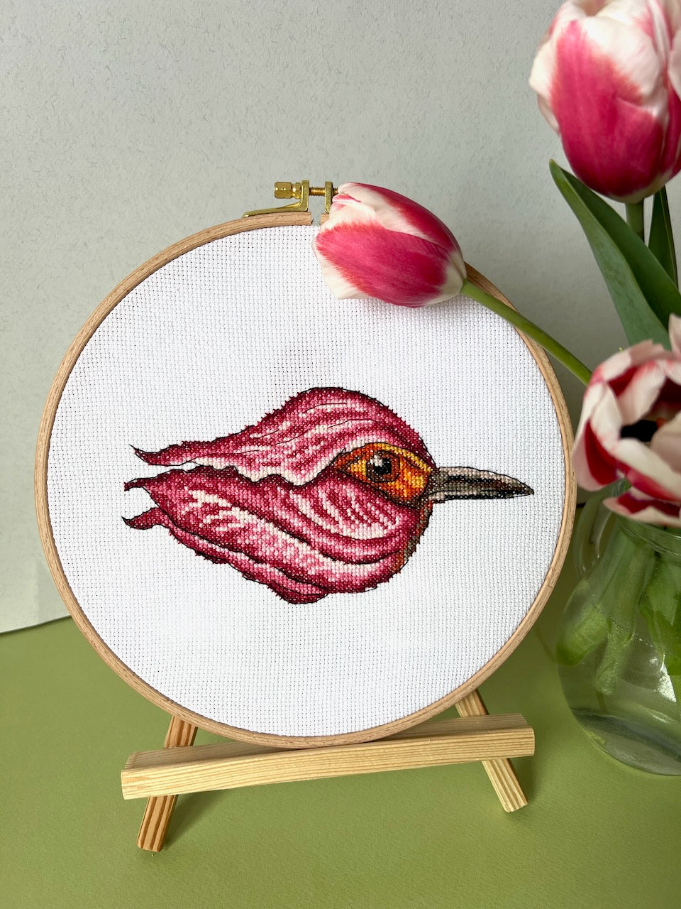 Tulip-bird - cross stitch pattern