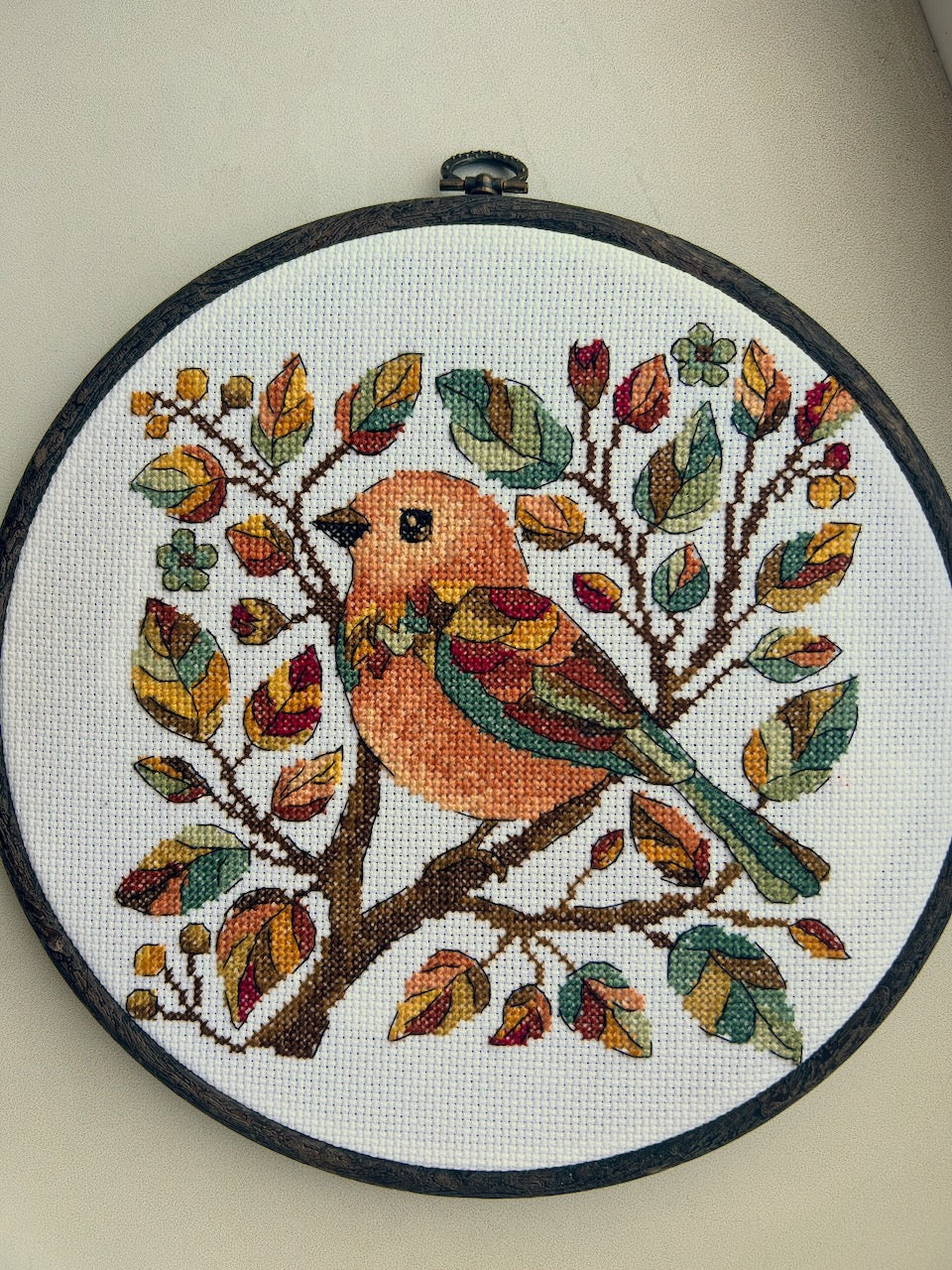 Autumn bird - cross stitch pattern