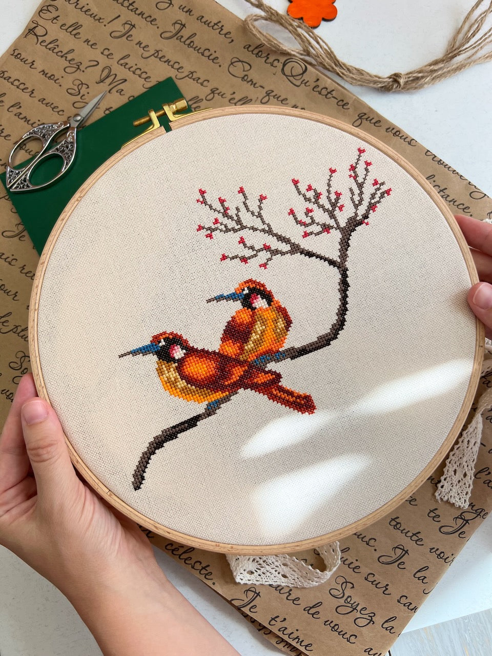 Couple of Chinese birds - cross stitch pattern