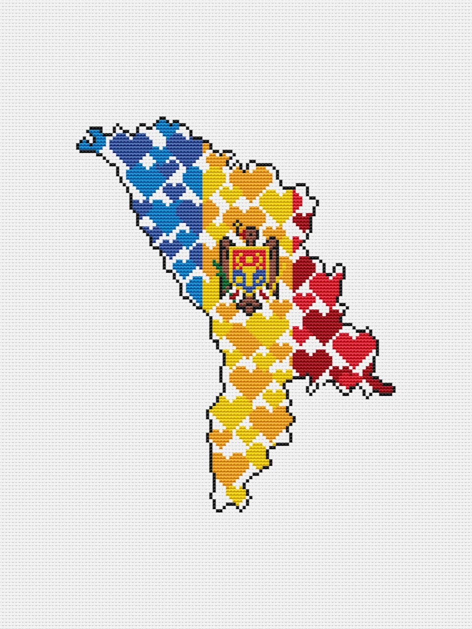 Moldova - cross stitch pattern
