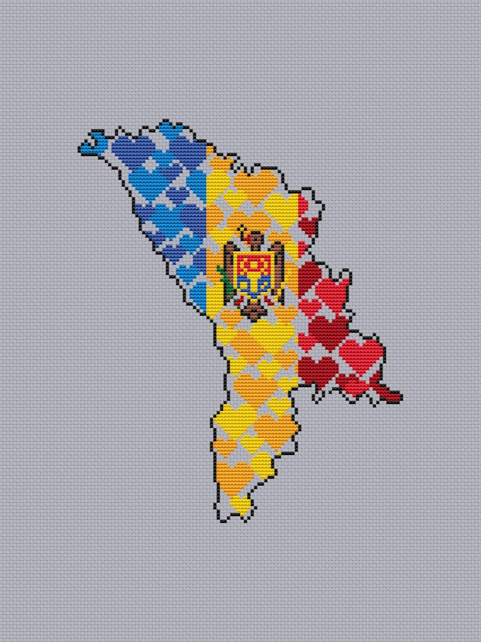 Moldova - cross stitch pattern