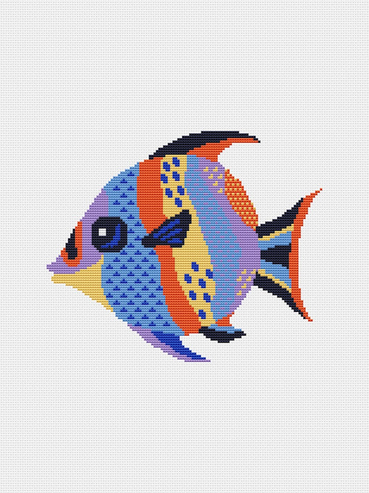tropical fish cross stitch pattern