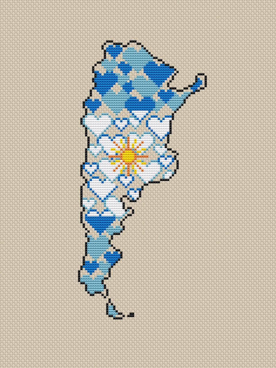Argentina - cross stitch pattern PDF