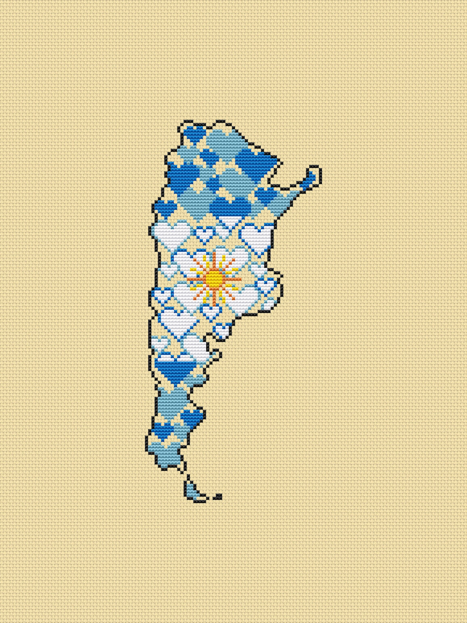 Argentina - cross stitch pattern PDF