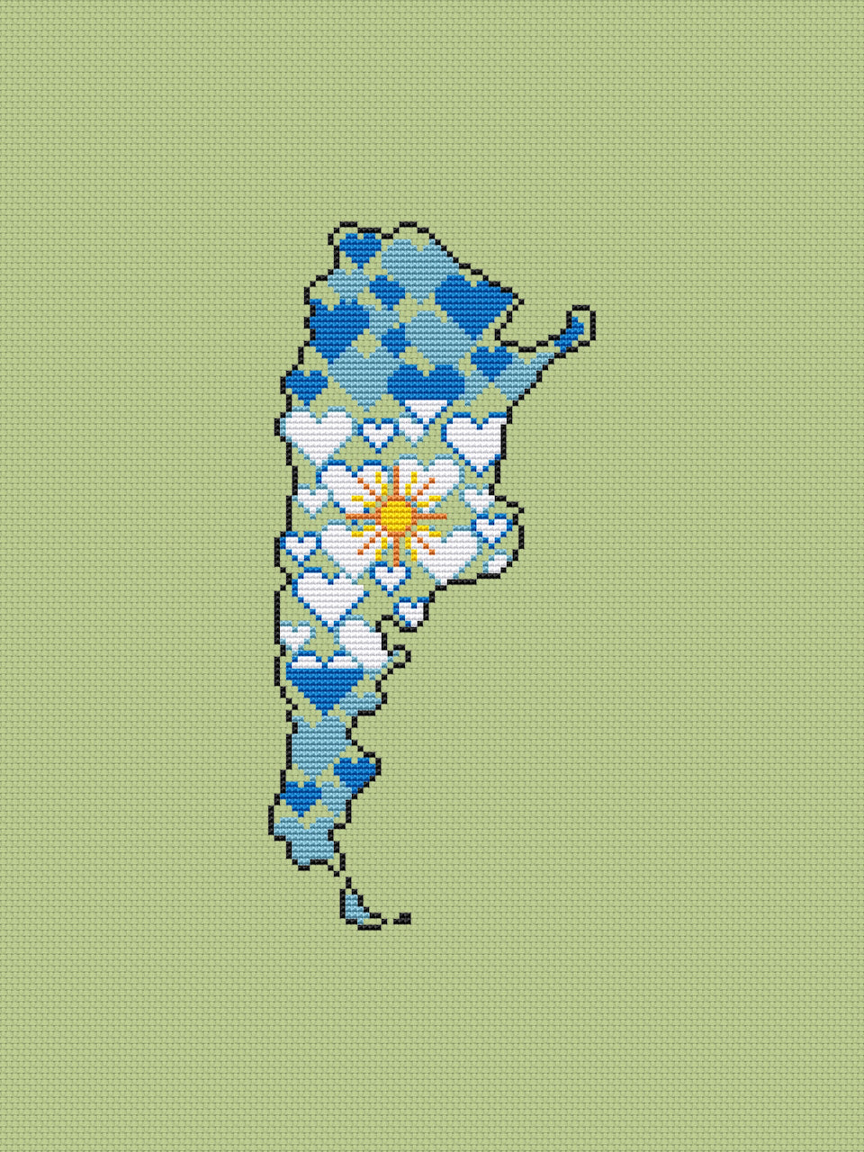 Argentina - cross stitch pattern PDF