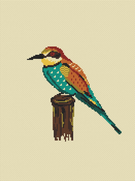 Bee Eater - cross stitch pattern