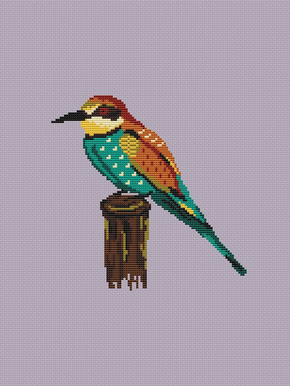 Bee Eater - cross stitch pattern