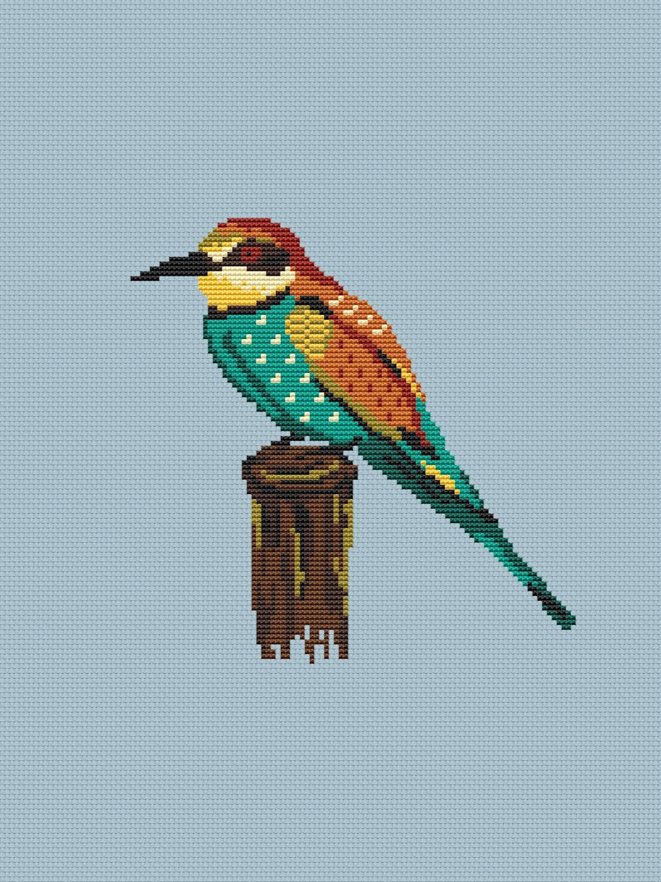 Bee Eater - cross stitch pattern