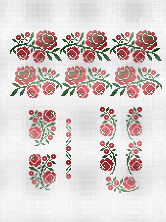 Embroidery for clothing - cross stitch pattern
