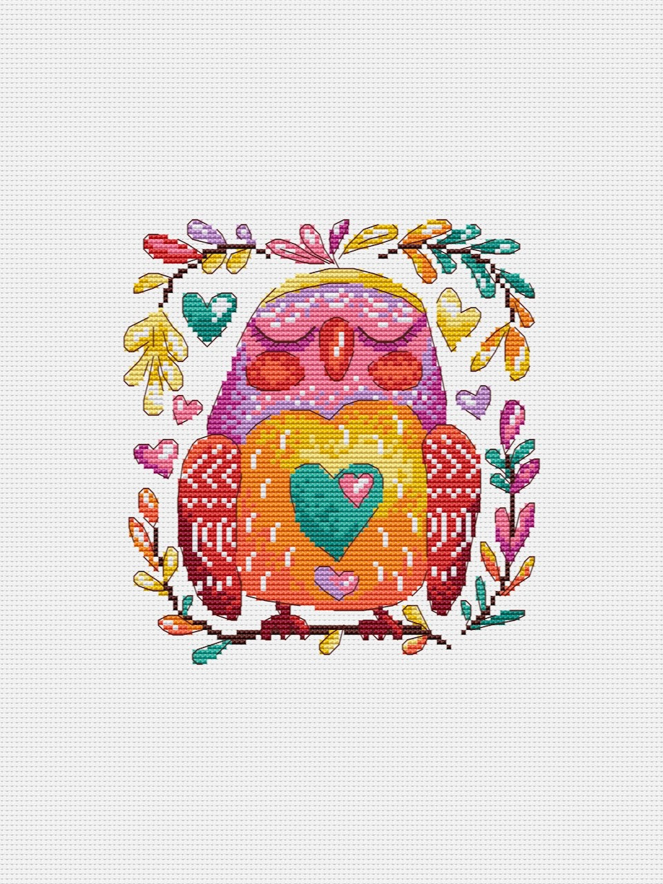 Candy Owl - cross stitch pattern