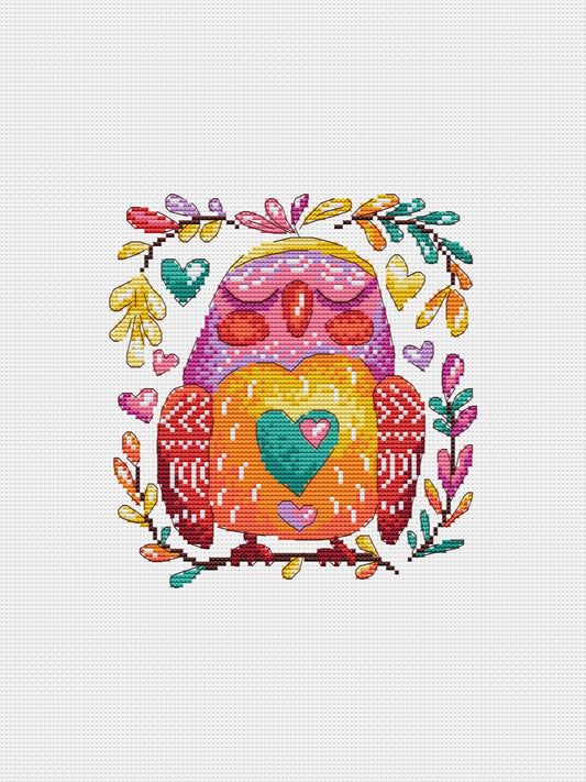 Candy Owl - cross stitch pattern