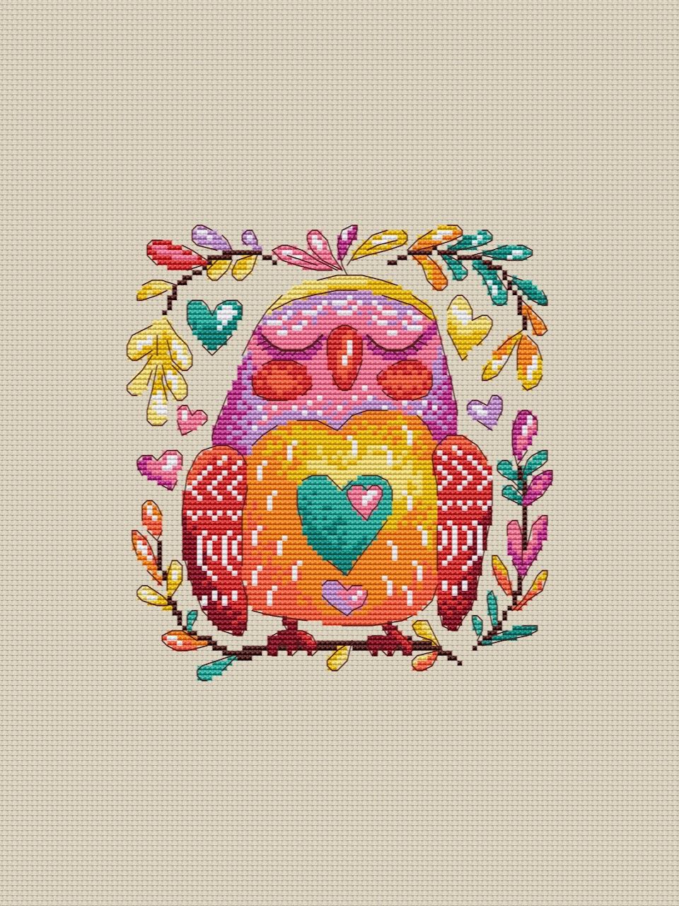Candy Owl - cross stitch pattern