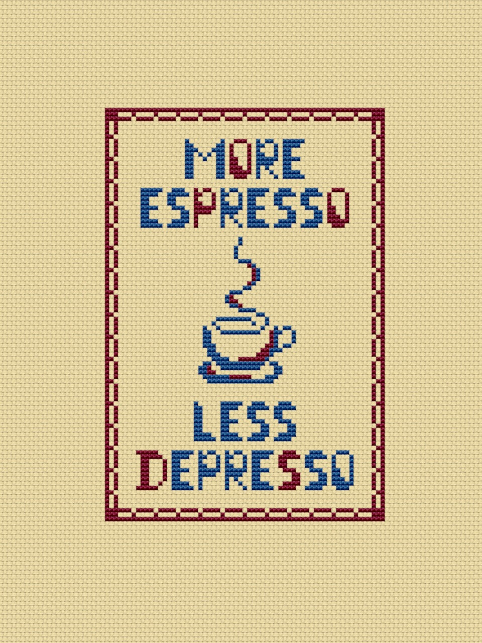 More espresso less depresso embroidery