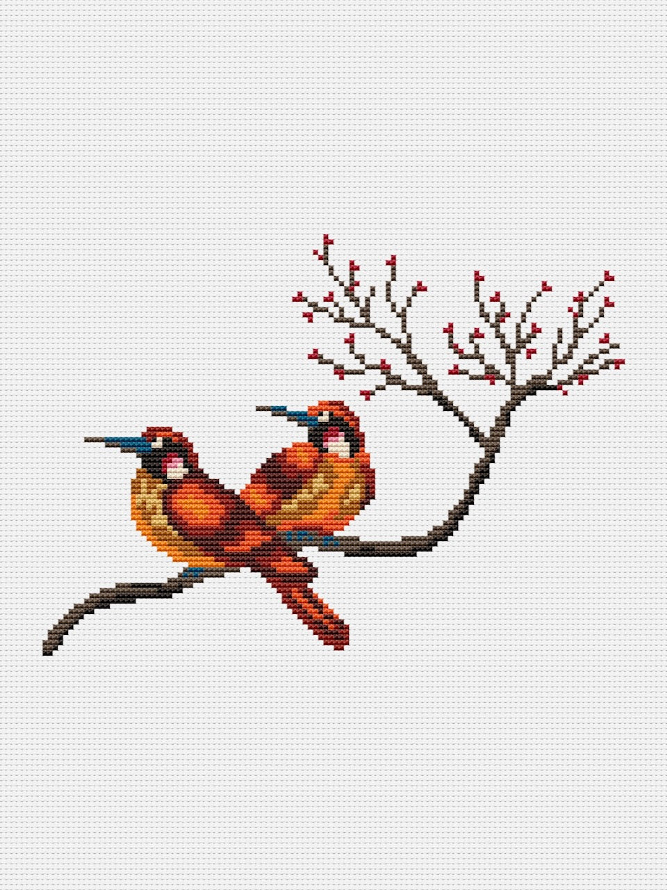 Couple of Chinese birds - cross stitch pattern