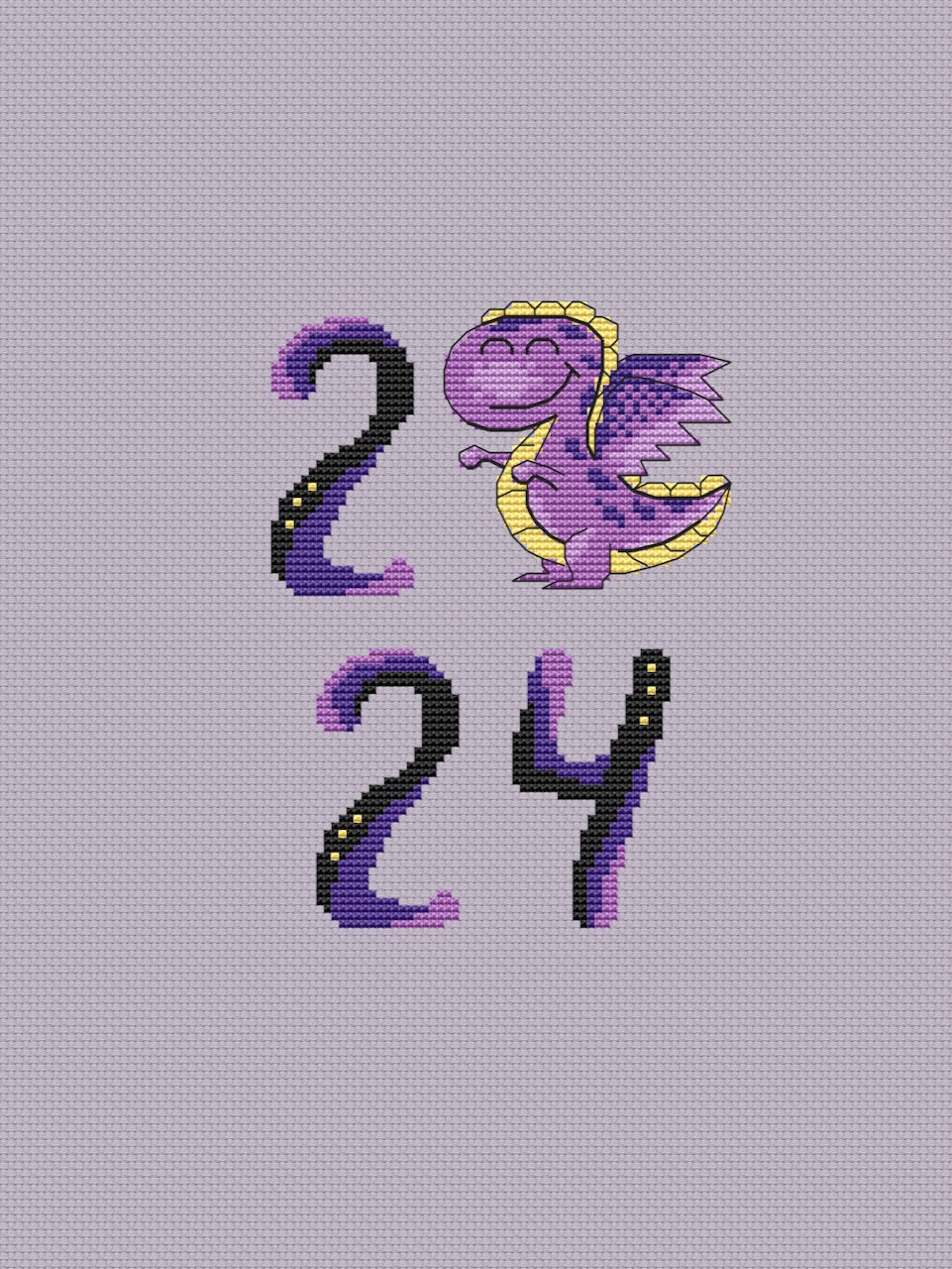 dragon 2024 cross stitch pattern