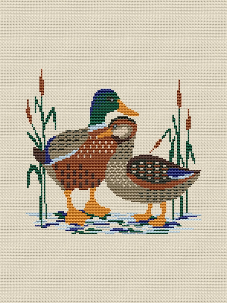 Ducks - cross stitch pattern