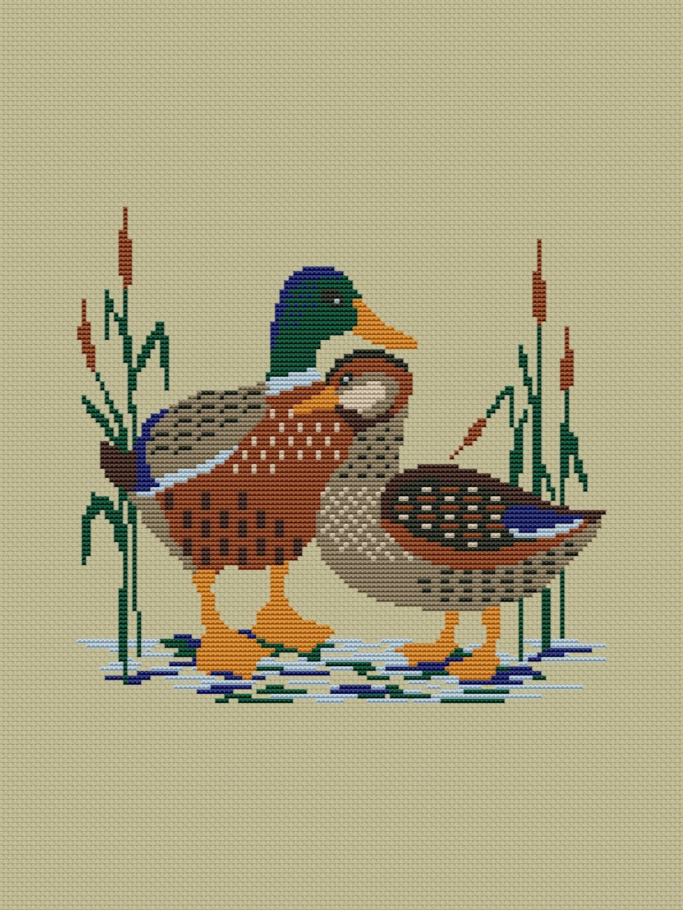 Ducks - cross stitch pattern